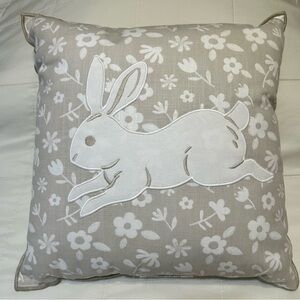 Easter Bunny Rabbit Throw Pillow Cotton 16” inches Square